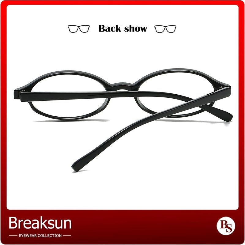 Breaksun Retro Small Oval Glasses for Women Men 90s Small Face Blue Light Eyeglasses Cosplay Y2K Fake Glasses - Image 5